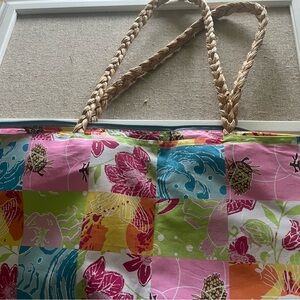 Floral Palm Beach Patchwork Tote Bag🌸🌸